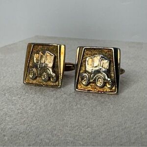 Vintage Car Design Gold Cufflinks